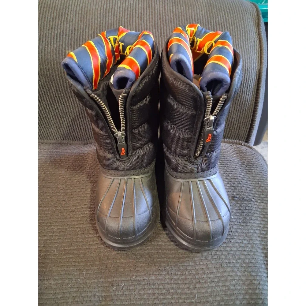 Polo Ralph Lauren Vancouver Snow Boots Jet Black‎ Junior Youth Size 6
